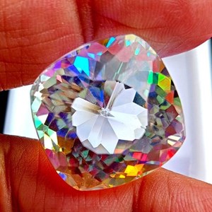 Mystic Quartz <b>Cushion</b> Cut <b>Rainbow</b> Colour Loose Gemstone Certified Jewelry Making Stone Premium CM - Product Image 3