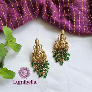 Lakshmi Freshwater Pearl Stud Earrings in Rose Gold Plated Bezel Setting - Product Image 3