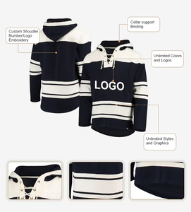Sudadera con Capucha para Hombre, Estilo Hockey sobre Hielo, Manga Larga, Rayas, Transpirable, Poliéster, Corte Regular, para Todas las Temporadas - Product Image 2