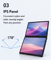 Moniteur portable double écran tactile IPS 1080P de 13 à 17 pouces 60 Hz, extenseur d'écran pour ordinateur portable professionnel LED LCD Type-C P5 15,6 pouces, version améliorée 2026