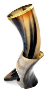 Corne à boire viking artisanale naturelle de haute qualité, personnalisée, écologique, avec technique de raccordement, idéale pour cadeau d'affaires ou de mariage - Product Image 2