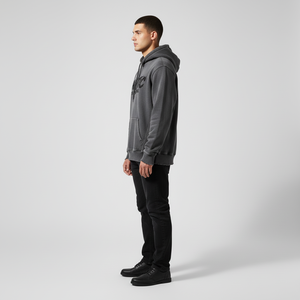 Sudadera con Capucha OEM 100% Algodón de Alto Gramaje, Estilo Vintage, Lavado Ácido, Efecto Desgastado por el Sol, Personalizada para Hombre, Oversize, con Agujeros Rasgados - Product Image 2