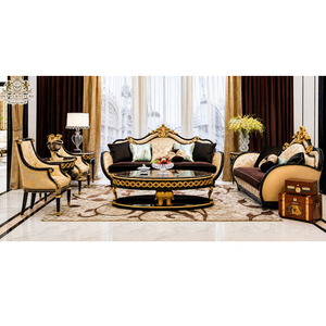 Sofá Barroco de Estilo Europeo para 8 Personas con Juego de Mesa, Sofá Real Tallado a Mano, Fabricante y Exportador de Muebles para Hogares en EE. UU. - Product Image 1