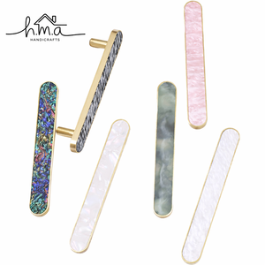 Resin Brass Furniture Handles Single Hole <b>Dresser</b> Drawer Kitchen <b>Knob</b> Double Hole Long Handle Modern Simplicity - Product Image 1