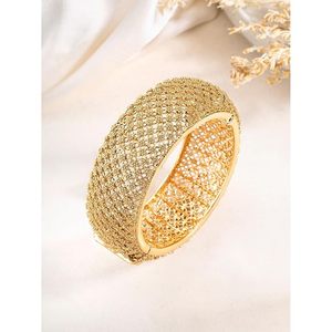 Brazaletes de Latón Chapado en Oro de 18K con Diseño de Flor y Circonita, Joyería Unisex de Moda para Fiestas, RETAIL BEES TRADING CO FRBJ-0206, Tercera Marca - Product Image 3