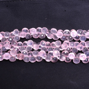 AAA Quartz 9mm Faceted Onion Briolette Beads Natural <b>Pink</b> Rose Quartz Semiprecious Gemstone Fancy Loose Beads For Jewelry Making - Product Image 2