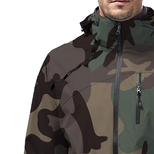 <b>Men's</b> Waterproof <b>Cycling</b> Rain <b>Jacket</b> Pullover Windbreaker Raincoat Full Zip up Hooded Camo Rain <b>Jacket</b> - Product Image 2