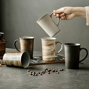 Japanese-style Rough Pottery Retro <b>Large</b>-Capacity Bone China Handmade Durable Heat-Resisting High Coffee <b>Mug</b> for Home Office Use - Product Image 1