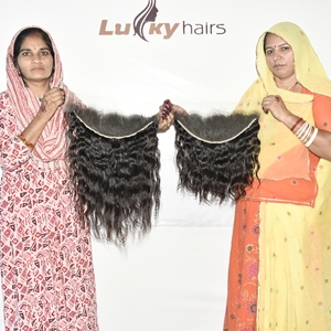 ผมแท้ธรรมชาติสีดำหยิกแบบ 13x6 สำหรับ HD Lace Frontal ผมอินเดียแท้แบบ Remy  แสกกลางแบบ Deep Scalp  ลอนสวยเป็นธรรมชาติ  ยืดหยุ่นได้ - Product Image 3