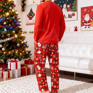 Soft Printed Christmas <b>Pajama</b> Set With Custom Pattern And Relaxed Lounge Fit For Holidays Christmas <b>Pajama</b> Set - Product Image 3