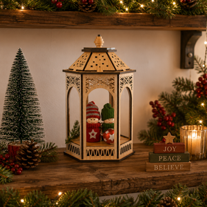 Handcrafted Wooden Hexagon <b>Table</b> Lantern | Premium Decorative Candle Holder for Home Garden Balcony Patio Wedding and Festival - Product Image 5