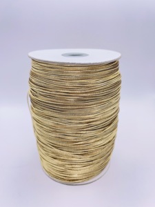 Cordon tressé métallique rond argenté et doré, 100% fil métallique pour l'artisanat et la décoration - Product Image 6
