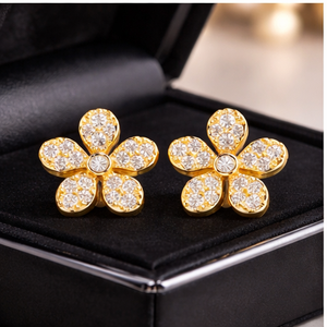 Boucles d'oreilles de luxe SHRAMAN DIAMOND en or massif 10K plaqué rhodium avec diamants de laboratoire - Personnalisées, tendance, étincelantes, pour mariage et soirée - Product Image 2