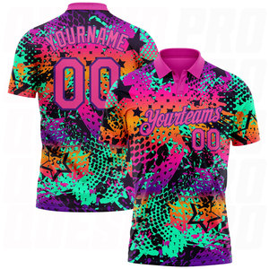 Custom Logo Cool Breathable Oversized Golf Polo <b>Shirt</b> Home Staff Women <b>Men's</b> <b>T</b>-<b>shirts</b> <b>Pink</b>-Purple Performance Golf Polo <b>Shirts</b> - Product Image 1