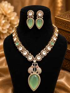 Premium Quality <b>Indian</b> Traditional <b>Necklace</b> <b>Set</b> Beautiful Design Perfect For All Occasions Lightweight Suits All Outfits - Product Image 3