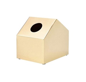 <b>Dining</b> Tableware Gold Metal Tissue Box Cover Free Standing Design for Home Use Traditional Chinese Style Metal Tissue Box - Product Image 6