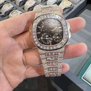 Reloj de Diamantes Cultivados en Laboratorio Personalizado de Alta Calidad Estilo Hip Hop para Hombre, Reloj de Diamantes VVS para Regalo - Product Image 4