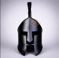Casque de guerrier médiéval en fer poli noir, calibre 18, inspiré du film 300, pour Noël