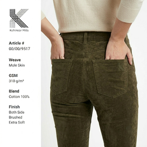 Pantalones de Algodón Moleskin para Mujer, 310GSM, Pantalones Casuales de Invierno, Fabricante y Proveedor OEM ODM - Product Image 3