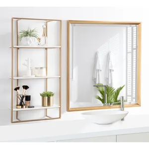 Étagère Murale Flottante Moderne en Métal Doré à 3 Niveaux, Support de Présentation Blanc pour Salle de Bain, Salon, Chambre à Coucher – Vente en Gros - Product Image 4