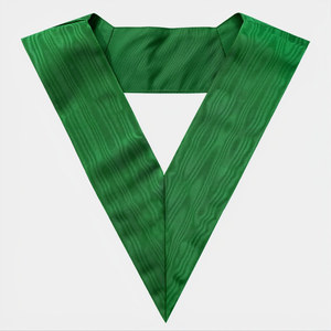 AASR 5th Degree Scottish Rite Plain apron <b>collar</b> ceremonial regalia green accents symbolic embroidery ritual tradition moral - Product Image 2