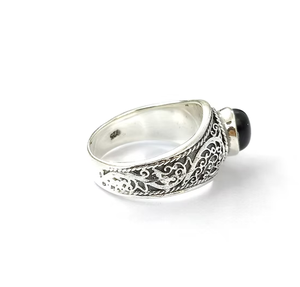 Bague ovale en onyx noir, argent sterling 925, faite à la main, minimaliste, JAIPUR SILVER, bijoux en argent fin, prix de gros - Product Image 3