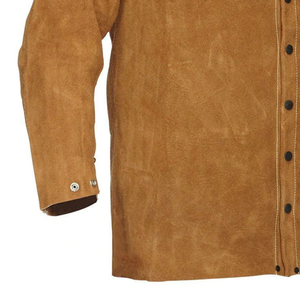 Chaqueta de Seguridad de Cuero con Cuello Abatible, Precios Económicos, Ropa de Seguridad de Manga Larga, Chaqueta de Soldadura para Hombre - Product Image 4