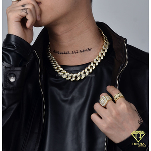 Chaîne cubaine de luxe pour homme en argent sterling 925 avec diamants Moissanite, style Hip Hop, entièrement sertie, bijoux de mode, collier en gros - Product Image 2
