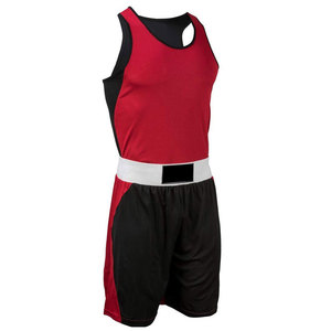 Conjunto de Uniforme de Boxeo Personalizado al por Mayor para Hombre, Rojo y Negro, Chaleco de Boxeo Transpirable de Malla, Pantalones Cortos, Traje OEM para Entrenamiento, Ropa Deportiva - Product Image 5