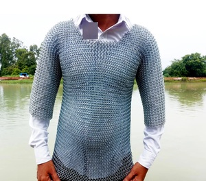 Modern Chainmail Armour <b>Shirt</b> Stainless Steel Welded Design Full 3D Shape Antique Theme Silver-Plated Art Collectible Metal - Product Image 5