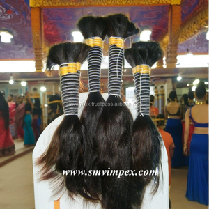 Super doble dibujado a granel indio Remy cabello humano sedoso recto onda trenzada cabello crudo extremo de alta calidad - Product Image 6