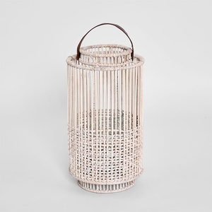 Top quality <b>lanterns</b> for weddings white <b>rattan</b> <b>lantern</b> competitive price candle display holder - Product Image 5