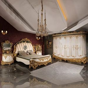 Hot Sale Hotel Nelligan Luxury Royal Classic Gold White Bedroom Set Carved Wooden Bed Frame Tufted Upholstered European style - Product Image 2