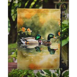 Mallard Bandera de jardín multicolor Buzón decorativo Bandera de patio para ilustraciones de patio para macizos de flores de tamaño de jardín - Product Image 3