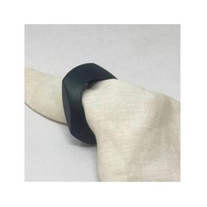 <b>Matte</b> Black Iron Eco-Friendly Durable Round Napkin Ring Modern Napkin Holder for Wedding Hotel & <b>Table</b> Decor - Product Image 1