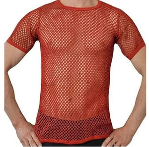 Camiseta de malla transparente blanca para hombre, manga larga, corte regular, cuello redondo, logotipo personalizado, anti-UV, camiseta interior de malla. - Product Image 5