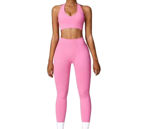 Vente directe, ensemble de yoga pour femmes de haute qualité, personnalisé, vêtements de yoga fitness, ensemble de yoga respirant à séchage rapide sans couture - Product Image 2