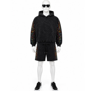 Fashion Windbreaker <b>Shorts</b> <b>Set</b> Breathable Hooded Jacket Matching <b>Shorts</b> Lightweight Windbreaker <b>Shorts</b> <b>Set</b> - Product Image 1