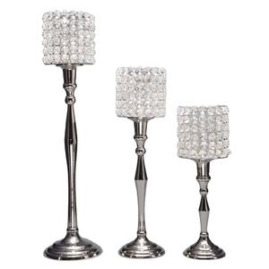 Elegante hecho a mano nuevo diseño aluminio T luz portavelas Conjunto 3 cristal votivo para interior exterior fiesta decoración del hogar - Product Image 1