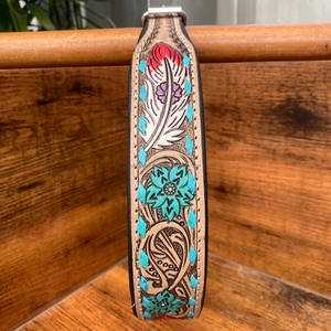 Custom Hand Tooled Leather Dog Collar Luxury Designer Genuine Leather Pet Dog Necklace <b>Padded</b> Collar for Small Medium Large Dogs - Product Image 2