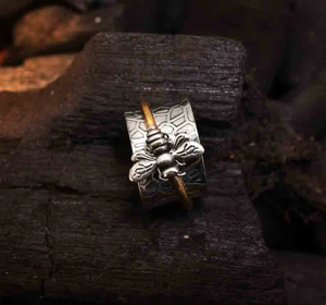Honey Bee Spinner <b>Ring</b> <b>925</b> Sterling <b>Silver</b> Handmade Fidget Thumb Stress Relief <b>Ring</b> For Unisex Elegant Wedding or Party Gift - Product Image 3