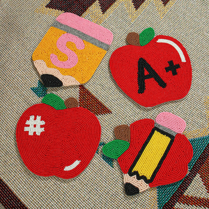 Sous-verres à cocktail élégants et de haute qualité, ornés de perles, durables pour les soirées cocktails, impression graphique couleur, idée cadeau décorative - Product Image 6