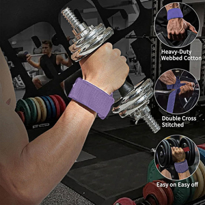 CLOVIX SPORTS Sangles de musculation en gros – Sangles de poignet en coton robustes pour l'haltérophilie, l'entraînement physique et les séances de gym - Product Image 4