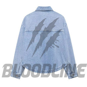 เสื้อแจ็คเก็ตยีนส์ทรง Trucker สำหรับผู้หญิง ยี่ห้อ BLOODLINE INTERNATIONAL แขนยาว คอปกติดกระดุม สีฟ้าฟอก ซักได้ ระบายอากาศได้ดี เป็นมิตรต่อสิ่งแวดล้อม เหมาะสำหรับฤดูหนาว - Product Image 2