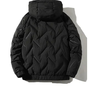 Fashion Shiny Zipper Front Windproof Puffer Jacket Men Winter <b>Padded</b> Quilted Custom Autumn Warm Hooded Jacket - Product Image 3
