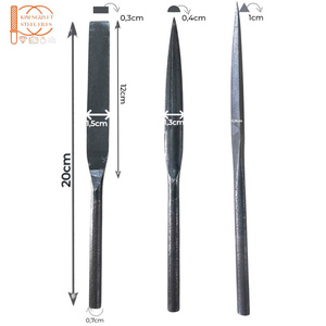 PRECIO DE FÁBRICA Juego de 3 tipos de limas de aguja triangulares de 7 mm de grosor para reparación de joyería, de precisión, para metal/patrón americano, lisas - Product Image 1