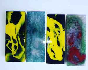 Blocs de manches de couteau en résine, jaune, noir, bleu, vert, marbré, matériau personnalisé pour la fabrication de couteaux, à prix avantageux - Product Image 1