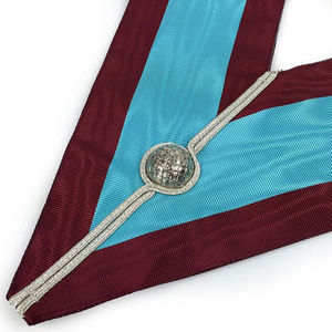 Collar de Oficial de la Francmasonería Real Arquitectónica, Bordado a Mano, de Alta Calidad, con Reglamento Inglés, Color Turquesa, para Coser en Lona - Product Image 2