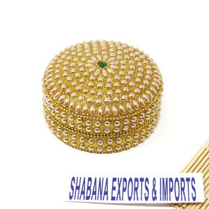 Boîte à bijoux en aluminium sur mesure, forme ronde, pour cadeau de mariage de luxe et décoration intérieure - Product Image 2