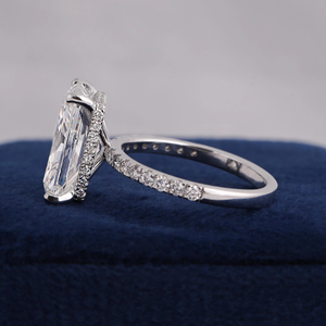 Bague de fiançailles en diamant de laboratoire taille Asscher en platine, style classique, bijoux pour femmes, 14 carats, certifiée IGI - Product Image 3